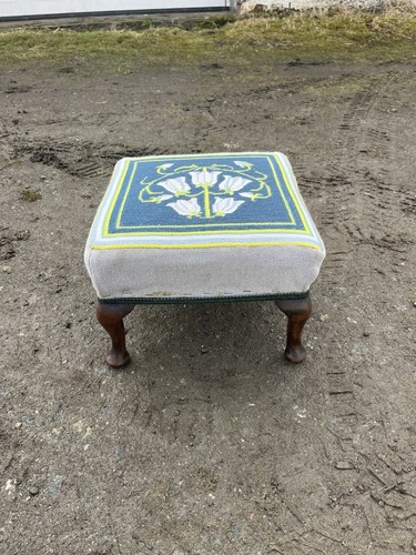 Antique mahogany stool foot - antique, stool/