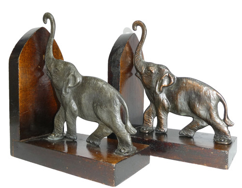 Art deco bronze elephant - art,
