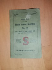 Singer Sewing Machine No.99 Manual Original Vintage 1900s Instruction Book used