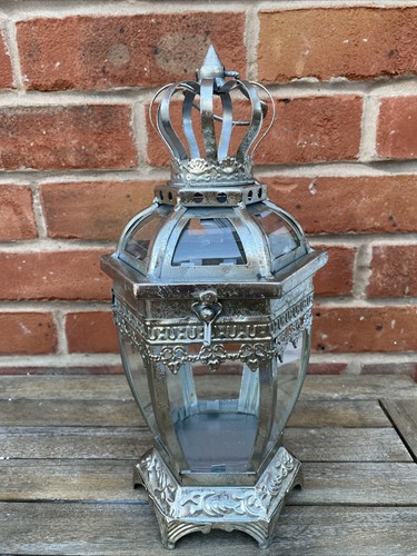 Silver metal garden - silver, shabby