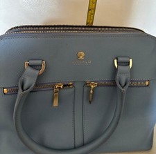 Modalu Pippa Black Shoulder Bag Grab Bag Detachable Crossbody Strap Blue