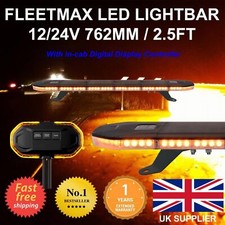 12/24v 762mm 2.5FT LED Recovery Amber Light Bar Flashing Beacon & Controller