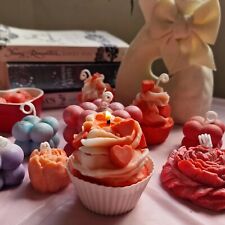 6 Cupcake Soy Wax Handmade Small Candles Birthday Decoration Scented Desserts 