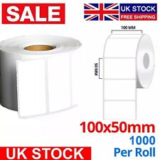 1000 X Plain White Labels Permanent Sticky Self Adhesive Labels, 100 x 50mm.