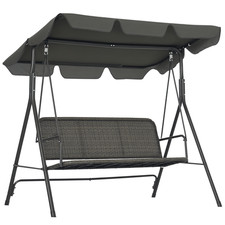 Outsunny 3-Seater Rattan Swing