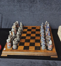 Fabulous American Civil War themed chess set complete with all its pieces .