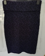 Bitte Kai Rand Size M Black Purple Letter Print Super Stretchy Pencil Skirt 