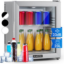 Mini Fridge 24 L Table Top Fridge for Bedroom Beer Fridge Bar Glass Door Silver 
