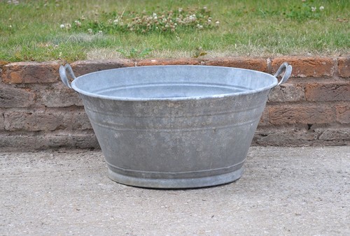 Old galvanised washing bowl - old,