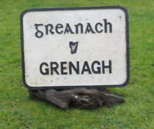 Obsolete ,Vintage, IRISH road sign, PUB; Salvage, GREENAGH co Cork 1960's-1970's