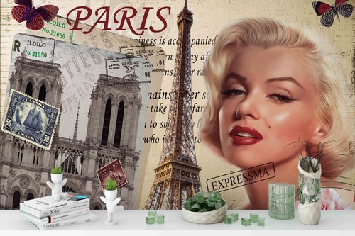 Marilyn monroe eiffel tower - 3d,