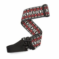D'ADDARIO PLANET WAVES WOVEN BANJO STRAP - HOOTENANNY - RED & SILVER - 20N00BJ