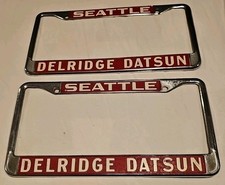 Rare Pair Seattle Delridge Datsun License Frames 240Z 260Z 280Z 510 Robert Brown