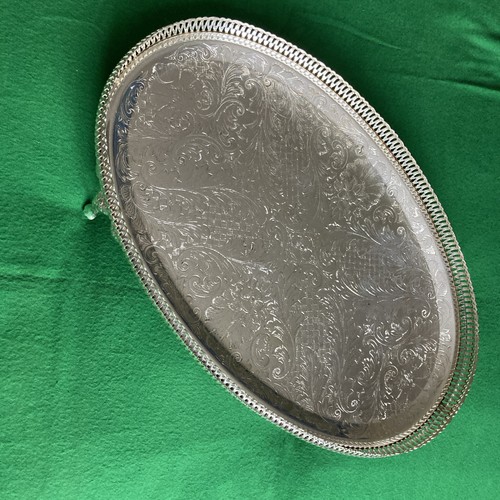 Vintage silver coloured tray - silver,