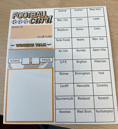 Fundraising football cards - fundraising,