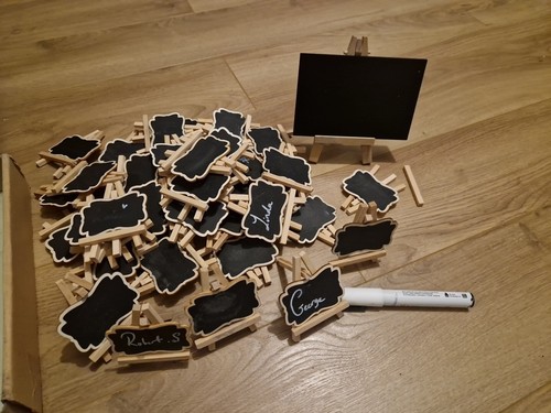 Mini chalk board easels - board,