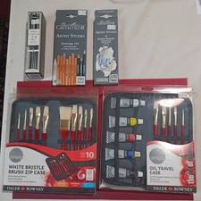 JOBLOT of New Art Materials,Pencils,Charcoal,Oil Paint,Cretacolor,Rowney,Brushes