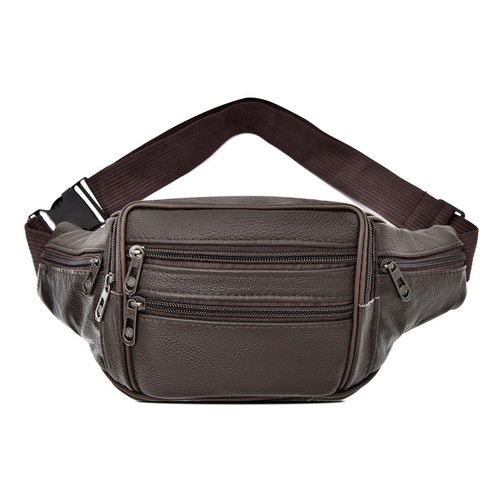 Leather bum bag black - bum,