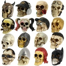 Hand Painted Resin Skull Gothic Fantasy Collectors Display Ornament Home Decor