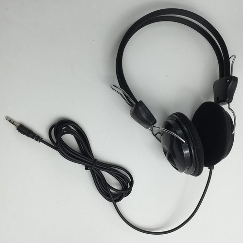 Black wired headphones headset - black,