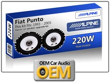 Fiat Punto Front Door speakers Alpine 17cm 6.5" car speaker kit 220W Max