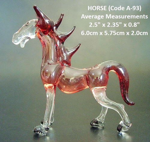 Miniature glass horse - glass, figurine