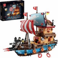 916PCS Pirate Ship Building Brick Construction Toy LED Lights Model Caribbean UK