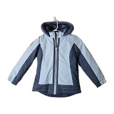 Girls Size 6/7 Free Country Snow Jacket Blue Winter Coat Zip Lined Hood