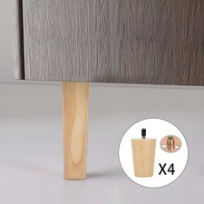 4X Wooden Furniture Legs Straight Tapered Furniture Feet for Sofas Chairs Stools