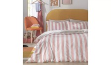 SAVE 40% - Habitat Summer Haze Stripe Pink Bedding Set - King size (1971)