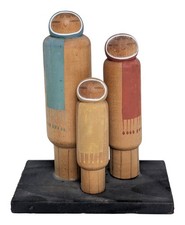 Vintage Japanese Creative Kokeshi - Family & Winter Clothing Dolls w/ Base 11cm-