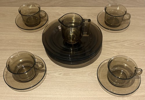 Vintage arcoroc smoked glass - arcoroc,