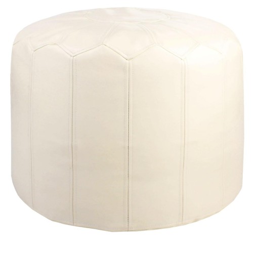 Round faux leather ottoman - round,