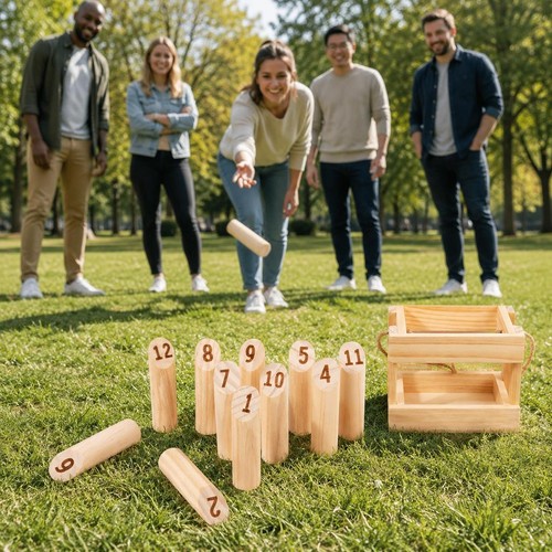 Wooden molkky game set for - wooden,
