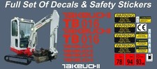 Takeuchi TB016 Mini Digger Full Sticker Kit Decal Kit. Safety Kit Included
