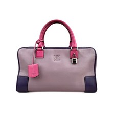 LOEWE Purple Tricolor Goatskin Amazona 36 Pink