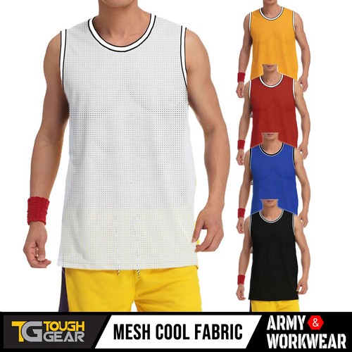 Mens sleeveles mesh vest gym - mens,