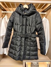 ZARA MEDIUM BLACK COAT JACKET DOWN PADDED PUFFER BELTED LONGLINE CASUAL WOMENS