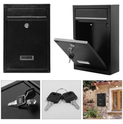 Black large letter box post - large,