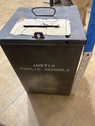 Ballot box old vintage metal - box,
