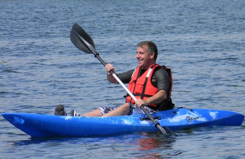 Sit top kayak person - on,