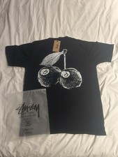 Brand New With Tags Navy Blue Cherry 8 Ball Stussy Tee Large