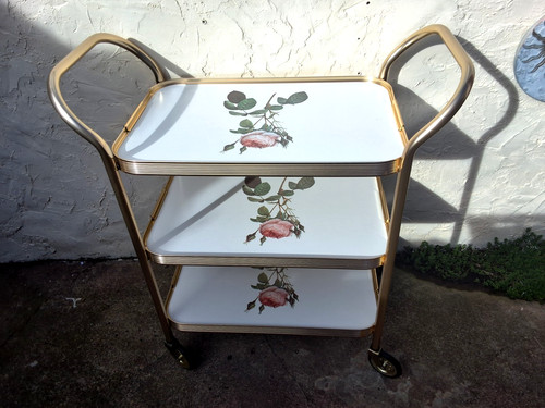 Vintage gold metal floral - metal,
