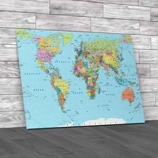 World Map High Detail  Canvas