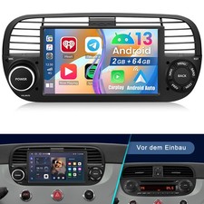 64GB Android 14 Car Stereo Carplay For Fiat 500 2007-2015 GPS Sat Nav Wifi Bluetooth