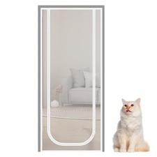 Cat Screen Door Zippered Mesh