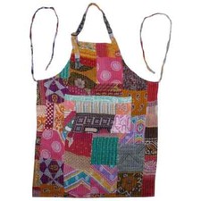Vintage Kantha Quilted Patchwork Apron Handmade Cotton Kitchen Cookware Aprons