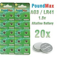 20 X AG3 Super LR41 AG3 SR41 192 392 1.5v PoundMax ALKALINE BUTTON BATTERY