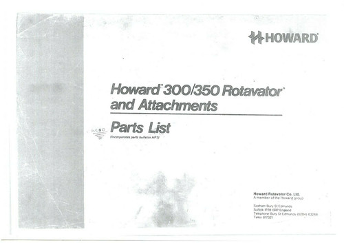 Howard rotavator 300 350 - rotavator, and