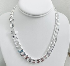 Sterling Silver Heavy Men's Curb Chain - 22 inch - SOLID 925 SILVER